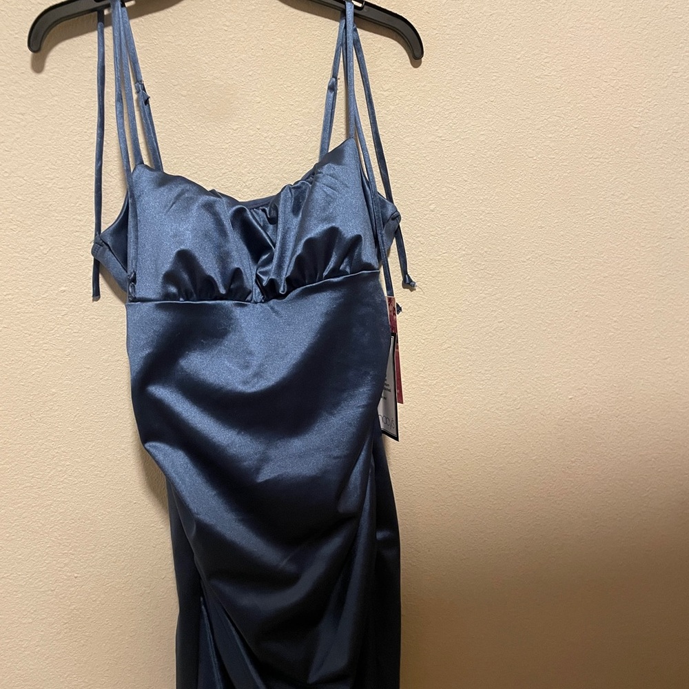 Emerald Sundae Satin Blue Dress